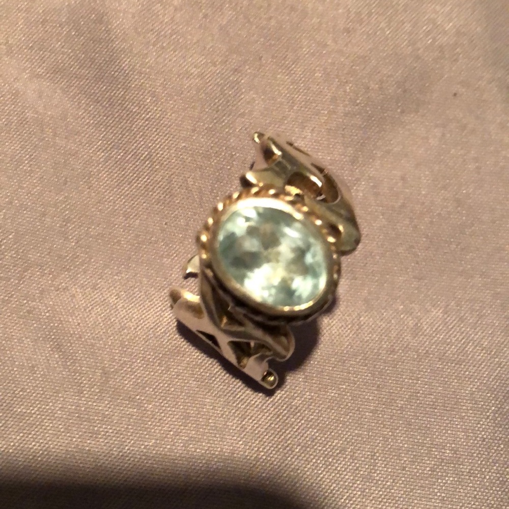 Sterling silver genuine aquamarine ring